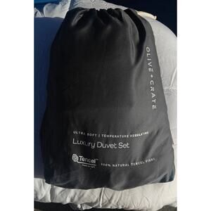 Olive & Crate KING Luxury Duvet Set – Charcoal/Black –TENCEL™ Ultra Soft Bedding